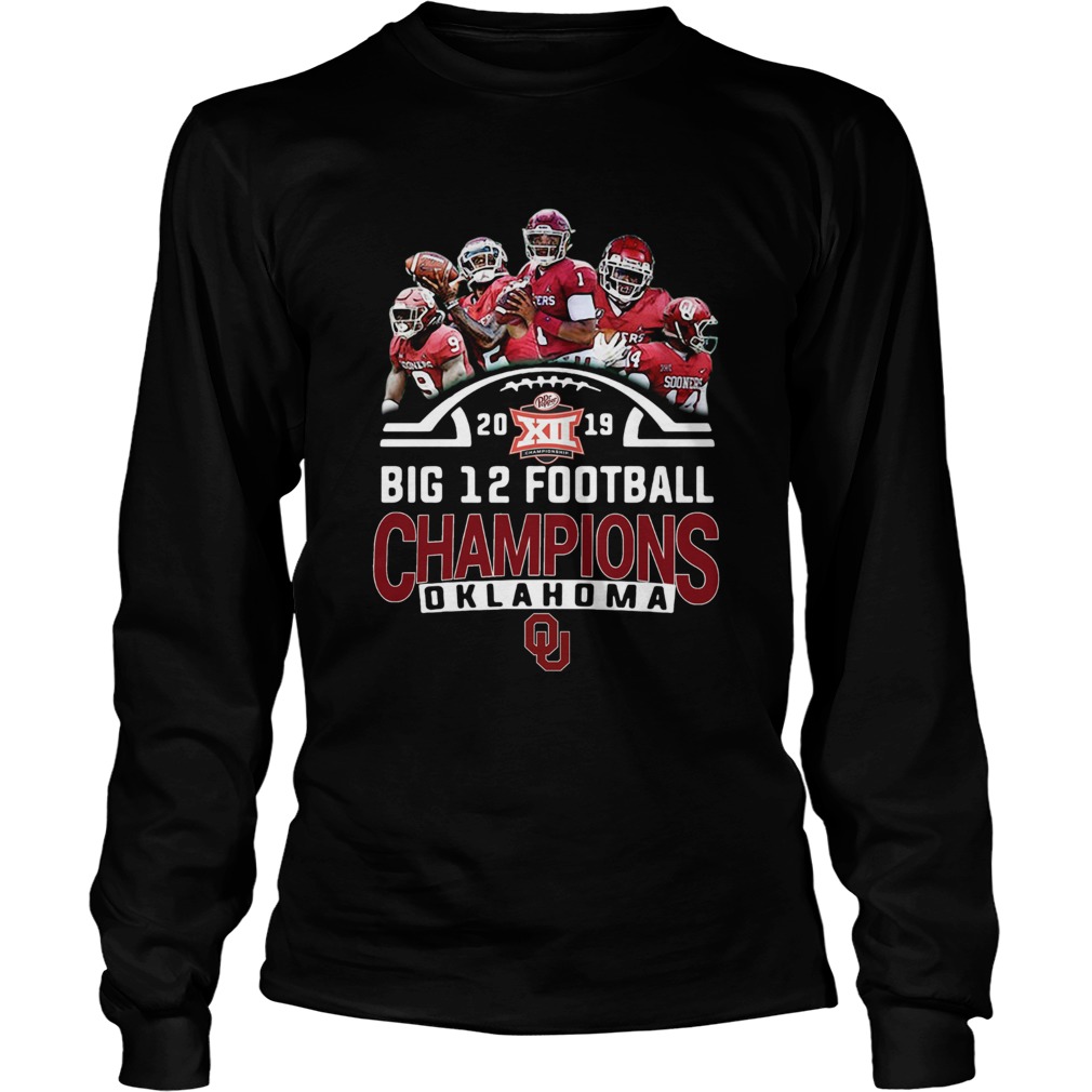 Oklahoma Sooners signatures Big 12 Football Champions 2019 LongSleeve