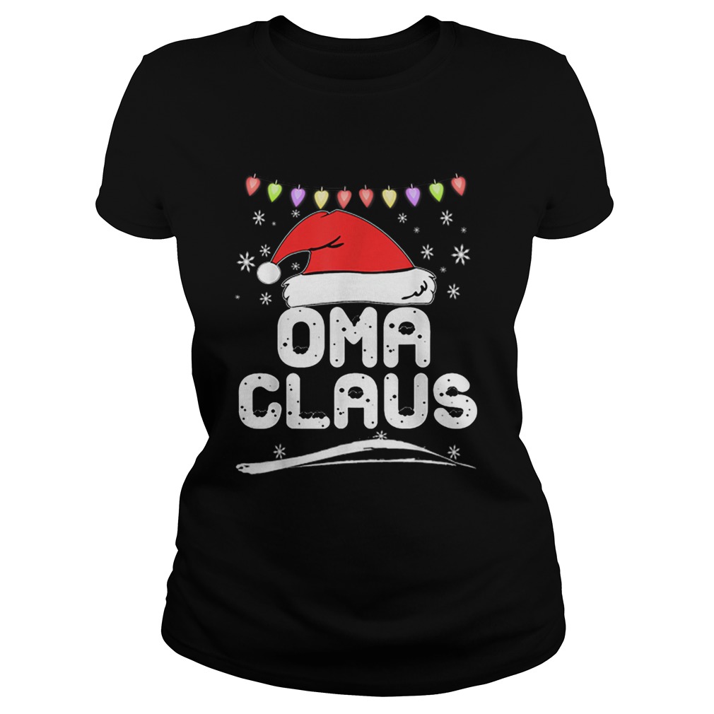 Oma Claus Christmas Family Pajama Santa Hat Lights Grandma Classic Ladies