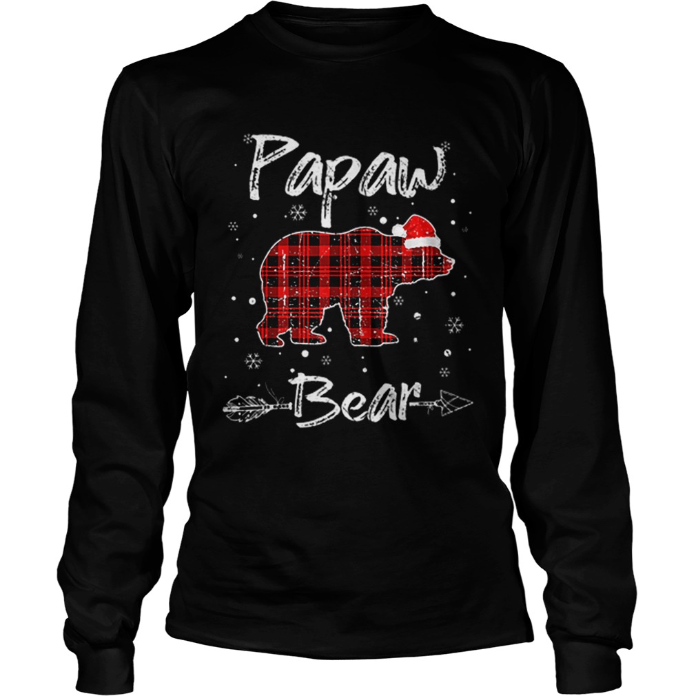 Papaw Bear Red Plaid Christmas Pajama LongSleeve