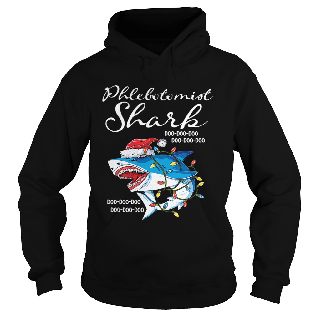 Phlebotomist Shark In Santa Hat Christmas Hoodie