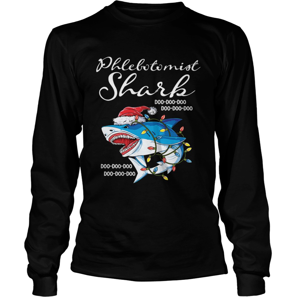 Phlebotomist Shark In Santa Hat Christmas LongSleeve