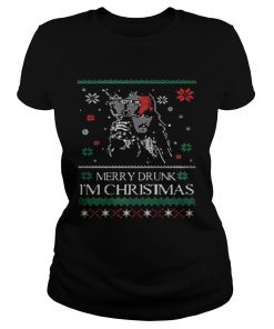 Pirates Of The Caribbean Merry drunk im Christmas ugly  Classic Ladies