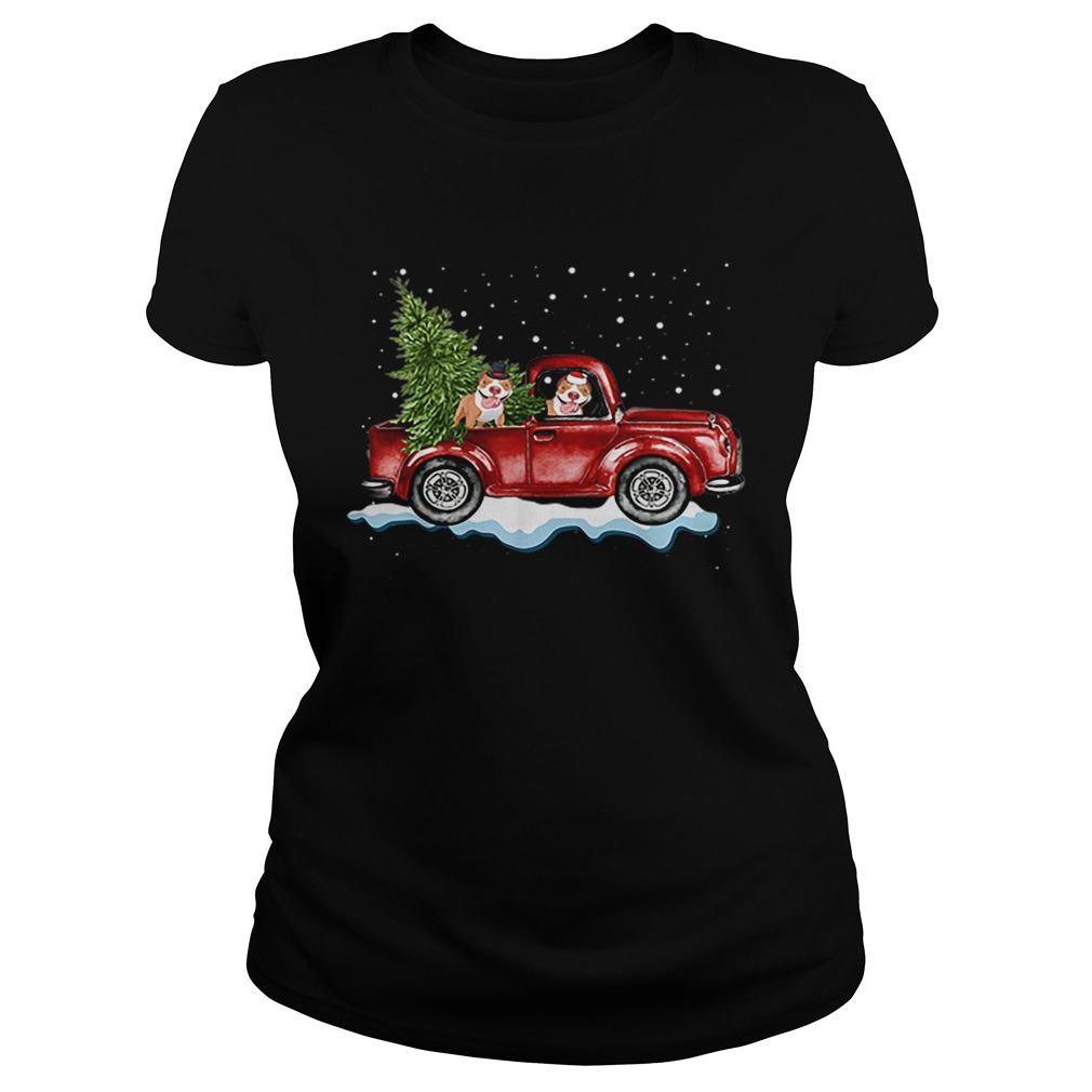 Pitbull Dog Pickup Truck Christmas Classic Ladies