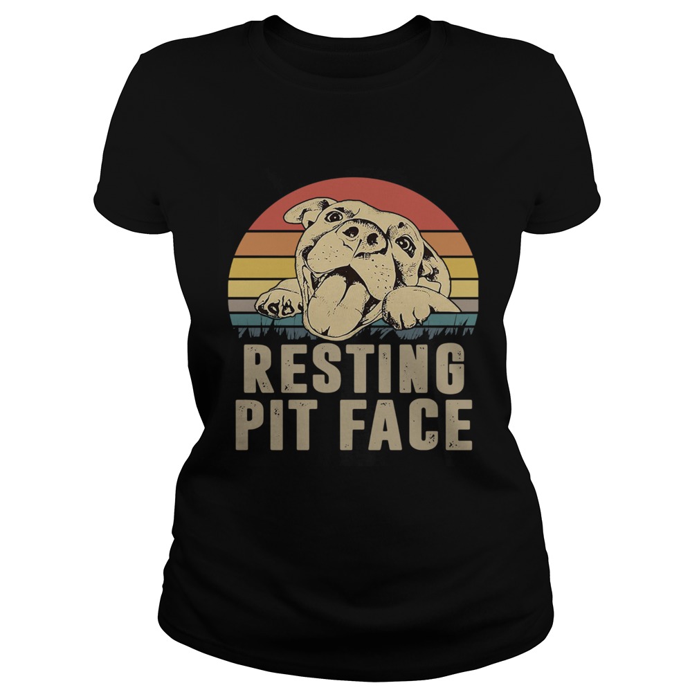 Pitbull Resting Pit Face Vintage Classic Ladies