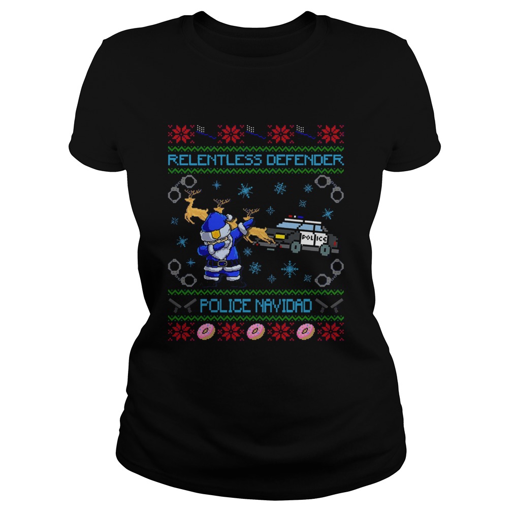 Police Santa Dabbing Relentless Defender Police Navidad Ugly Christmas Classic Ladies