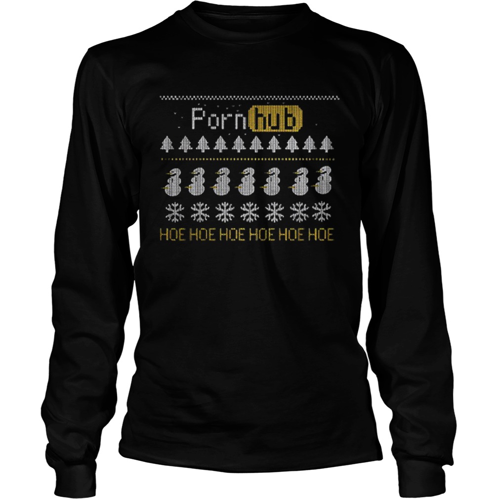 Porn Hub Hoe Hoe Hoe Ugly Christmas 2019 LongSleeve