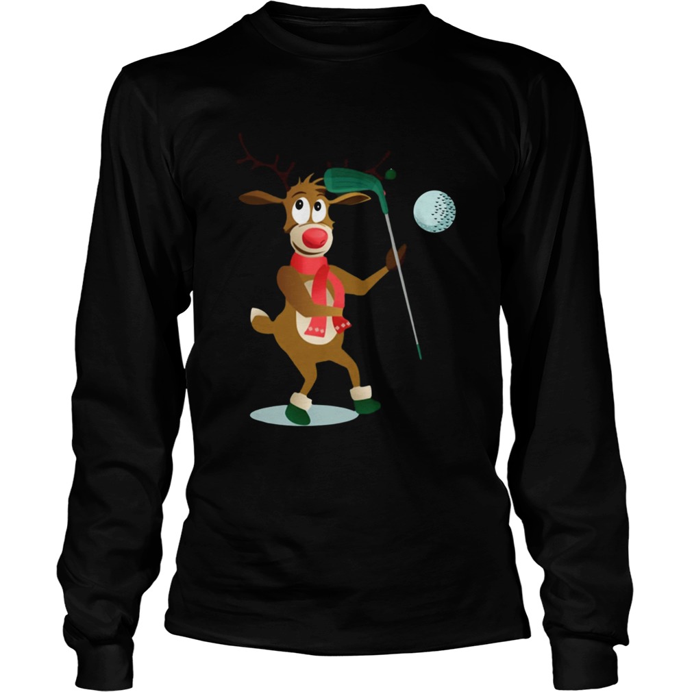 Reindeer Hockey Sports Christmas LongSleeve