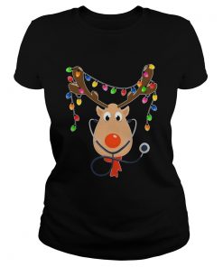 Reindeer Nurse With Stethoscope Christmas  Classic Ladies