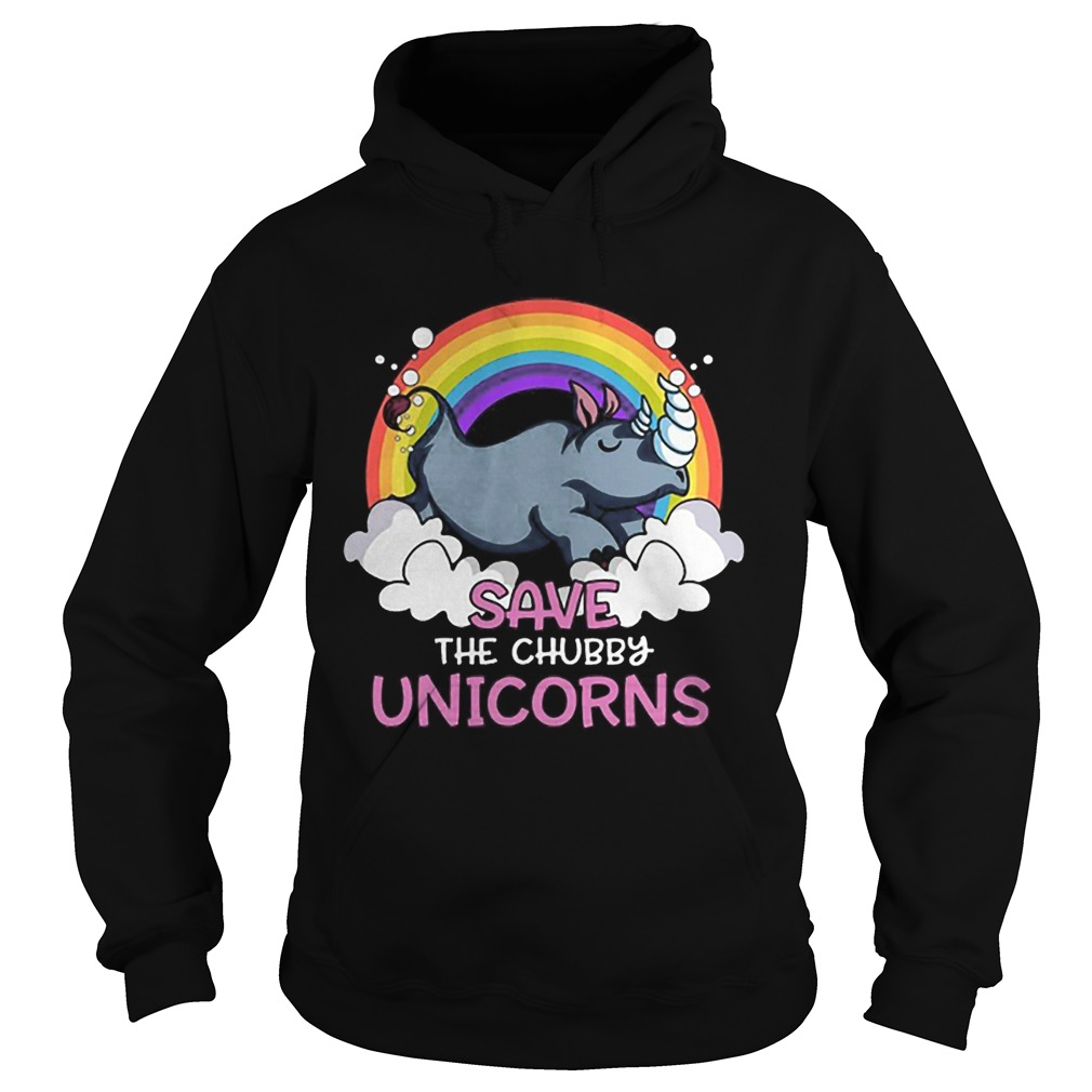 Rhino save the chubby unicorns rainbow Hoodie