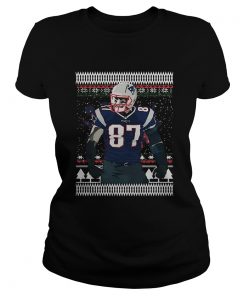 Rob Gronkowski 87 New England Patriots Ugly Christmas  Classic Ladies