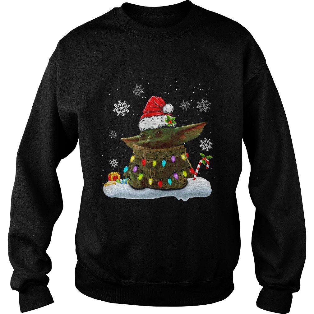 Santa Baby Yoda Christmas Light Sweatshirt