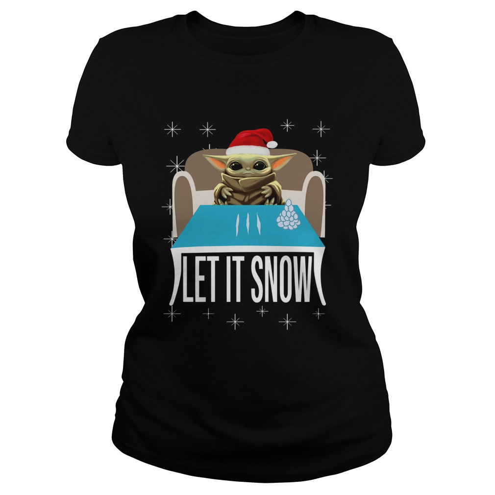 Santa Baby Yoda Let It Snow Christmas Classic Ladies