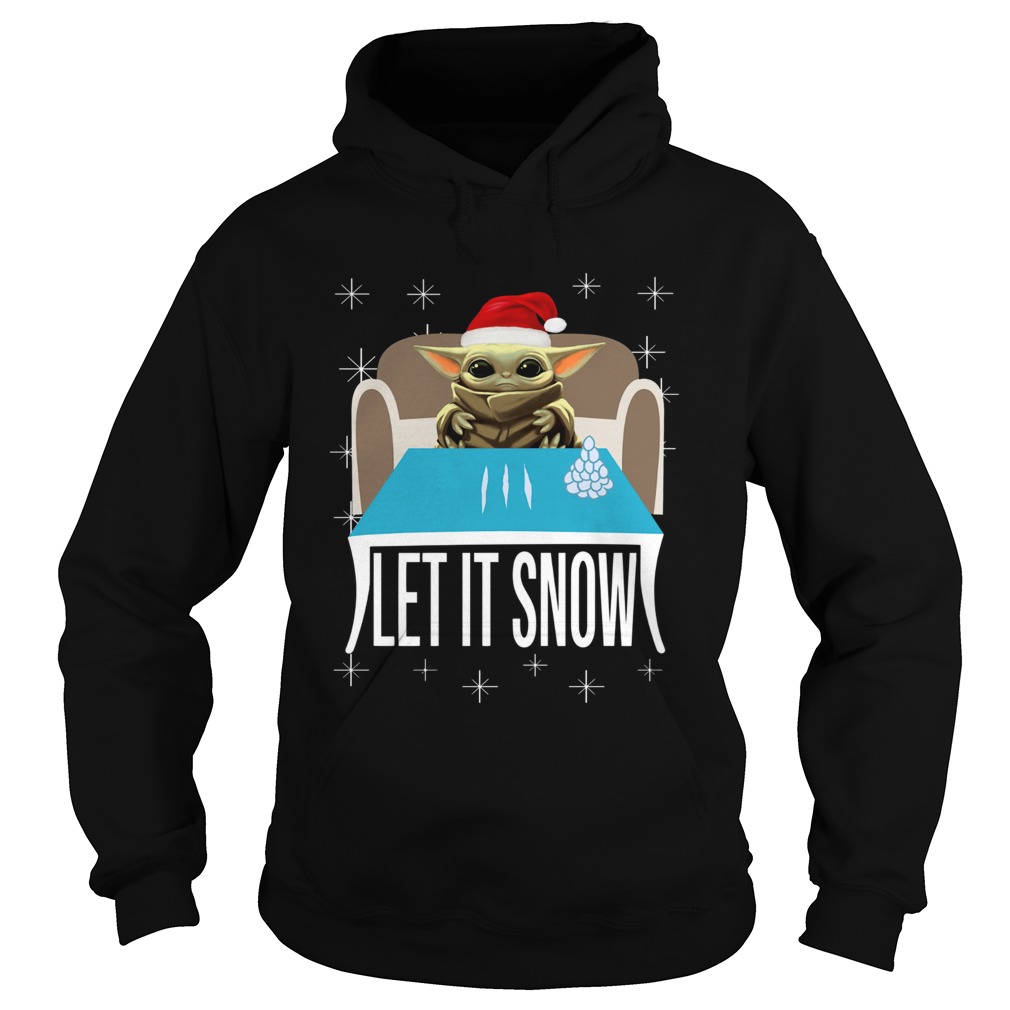 Santa Baby Yoda Let It Snow Christmas Hoodie