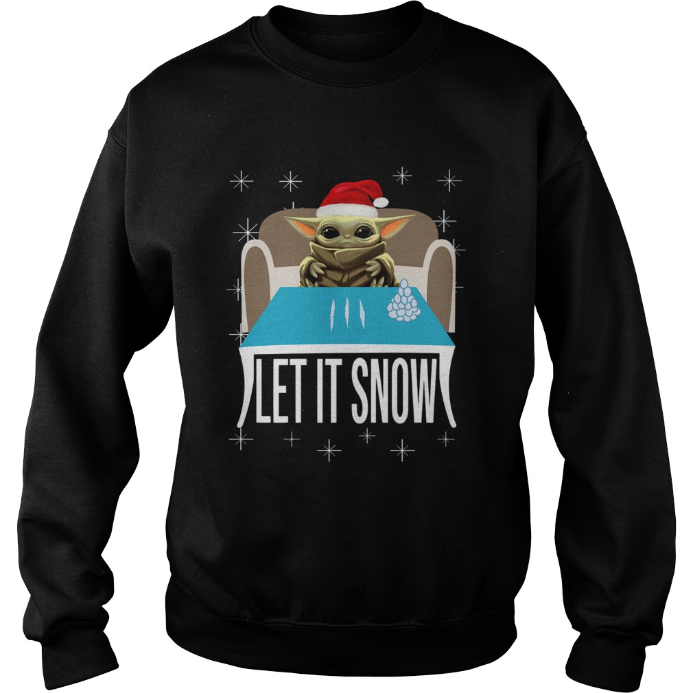 Santa Baby Yoda Let It Snow Christmas Sweatshirt