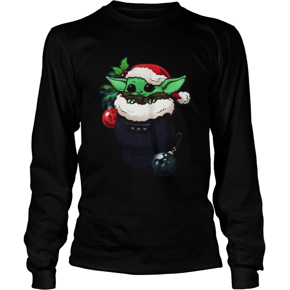 Santa Baby Yoda Santa Stocking Ugly Christmas LongSleeve