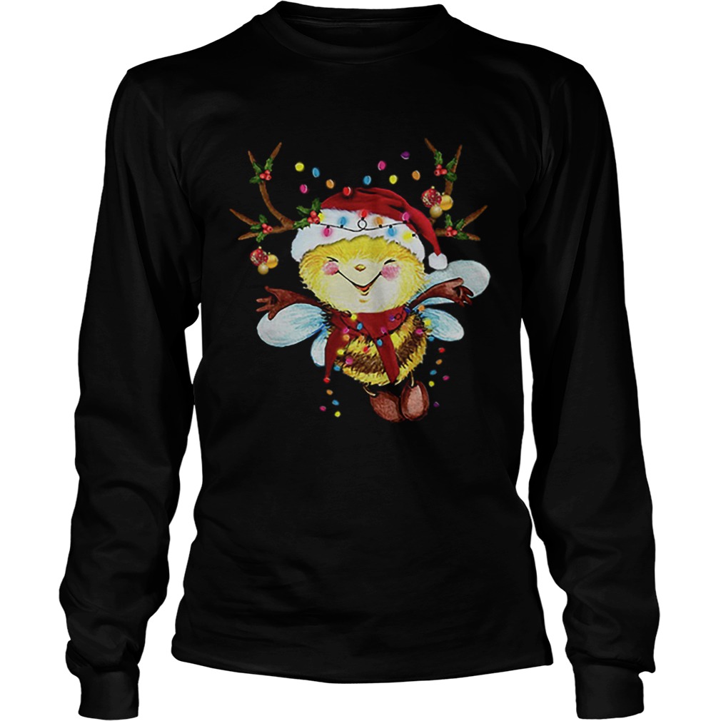 Santa Bee Reindeer Light Christmas LongSleeve