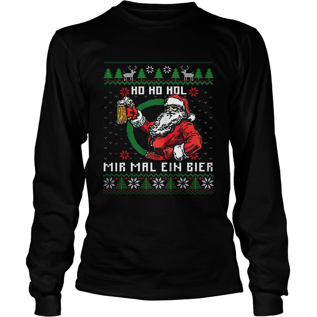 Santa Claus ho ho ho mir mal ein bier ugly christmas LongSleeve