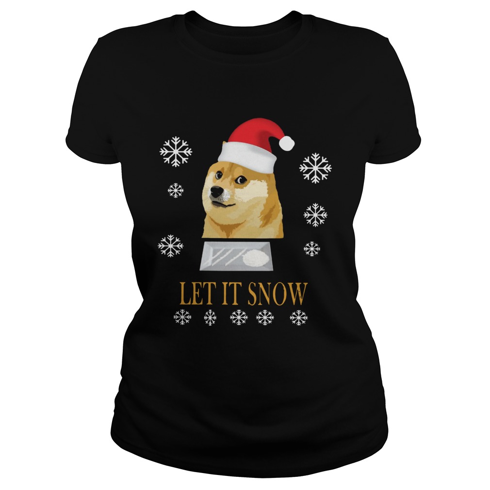 Santa Doge Let It Snow Christmas Classic Ladies