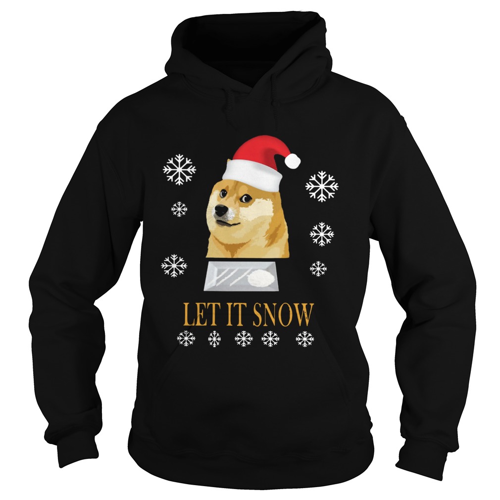 Santa Doge Let It Snow Christmas Hoodie