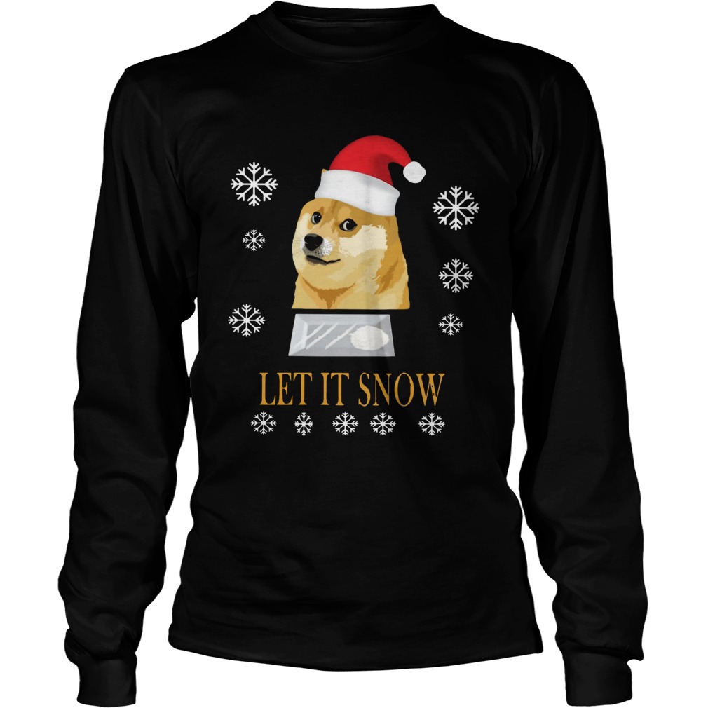 Santa Doge Let It Snow Christmas LongSleeve