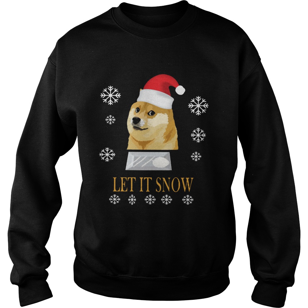 Santa Doge Let It Snow Christmas Sweatshirt