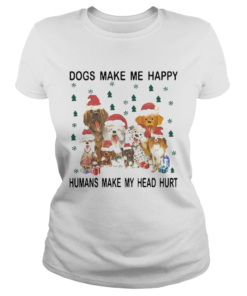 Santa Dogs Make Me Happy Humans Make My Head Hurt Christmas  Classic Ladies