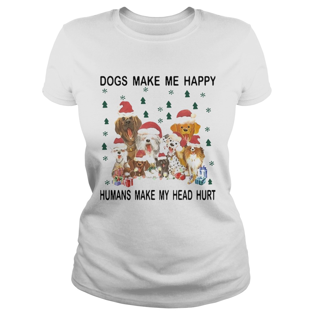 Santa Dogs Make Me Happy Humans Make My Head Hurt Christmas Classic Ladies