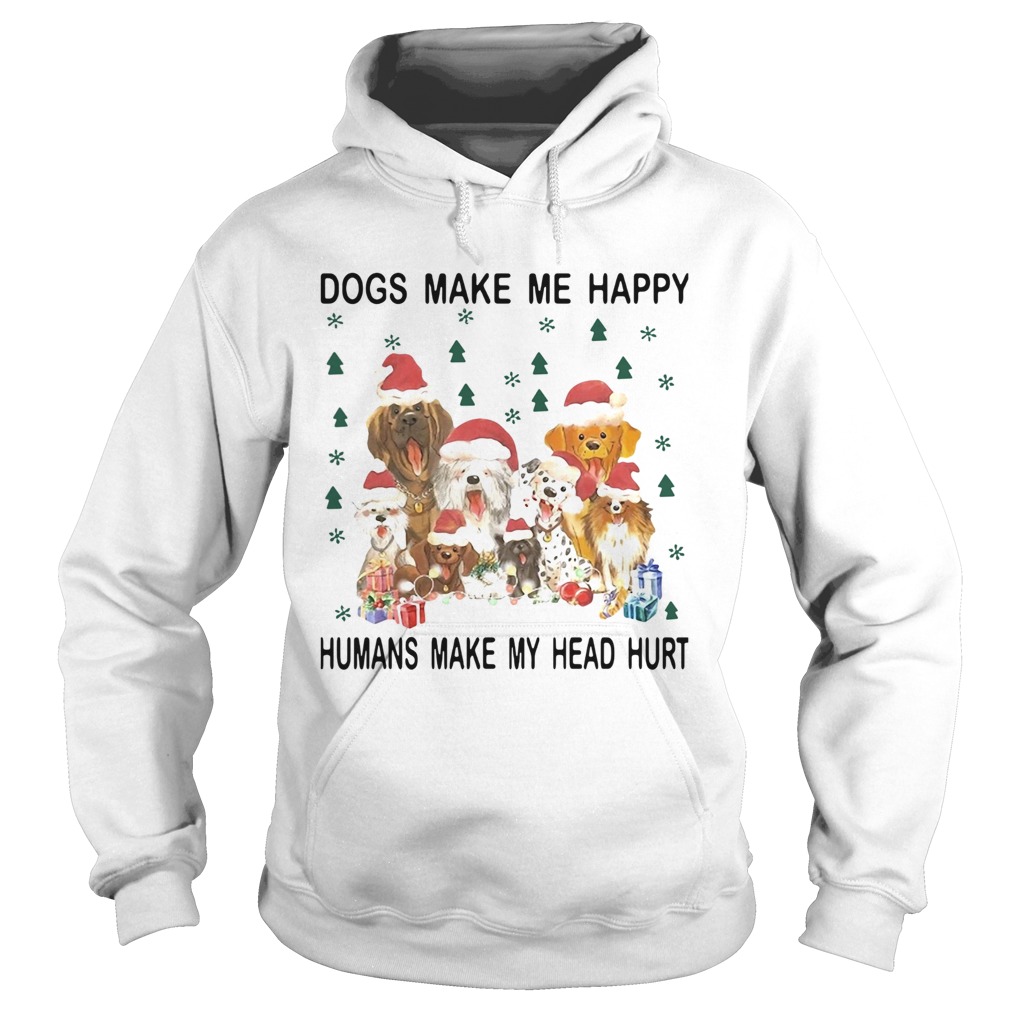 Santa Dogs Make Me Happy Humans Make My Head Hurt Christmas Hoodie