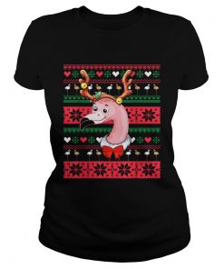 Santa Flamingo Reindeer ugly christmas  Classic Ladies