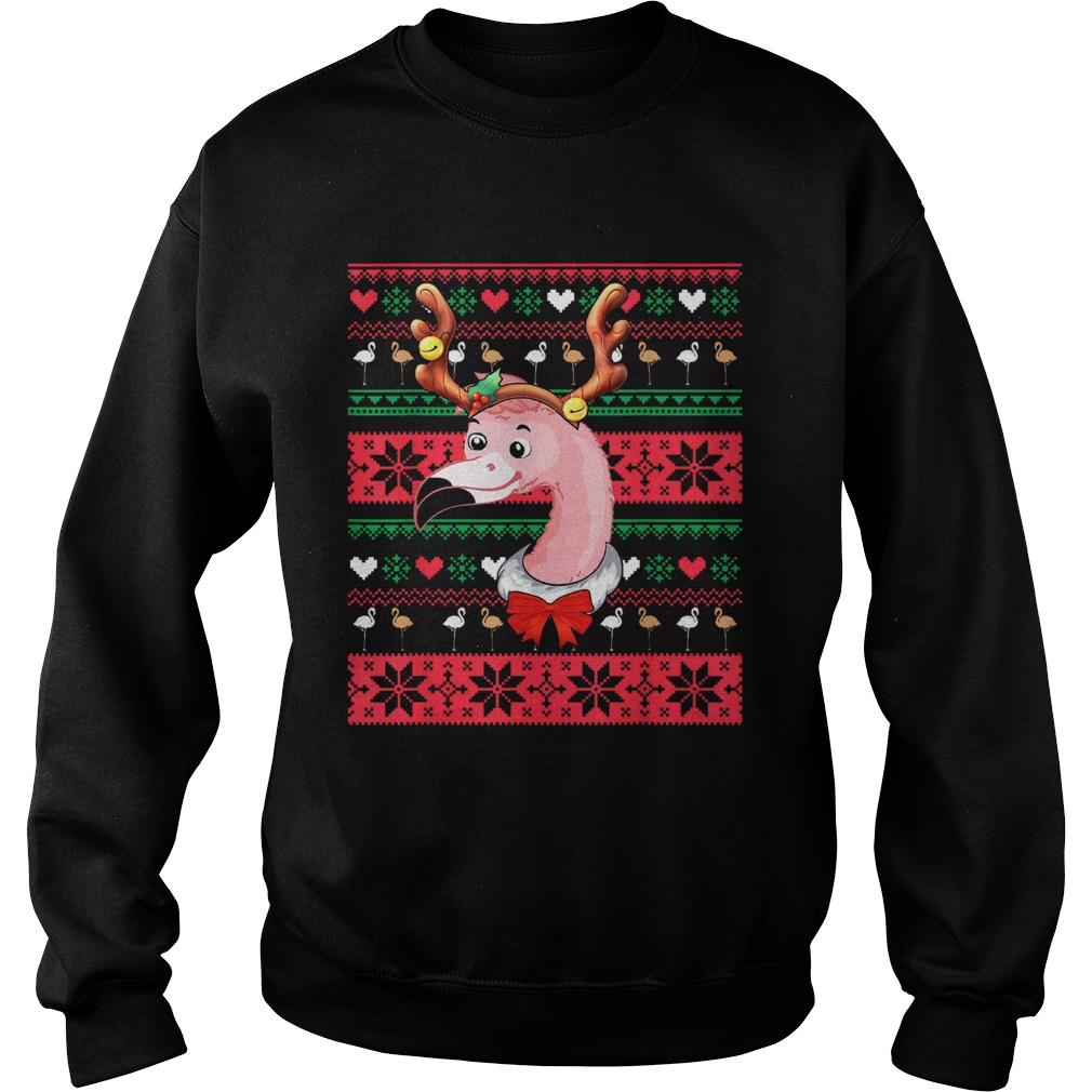 Santa Flamingo Reindeer ugly christmas Sweatshirt