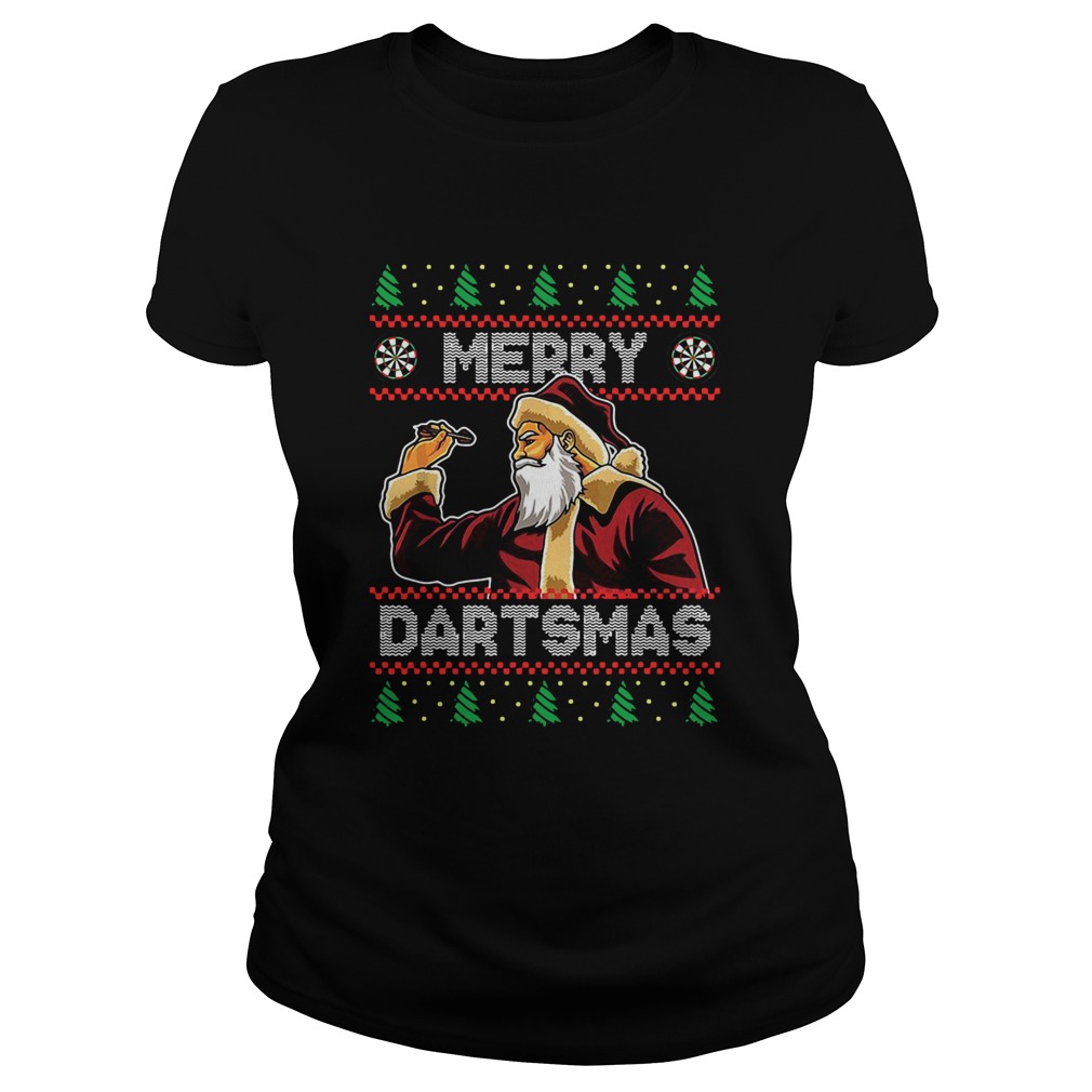 Santa Plays Darts Merry Dartsmas Ugly Christmas Classic Ladies