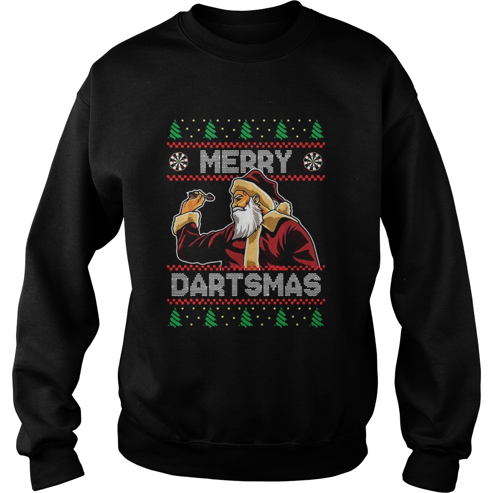 Santa Plays Darts Merry Dartsmas Ugly Christmas Sweatshirt