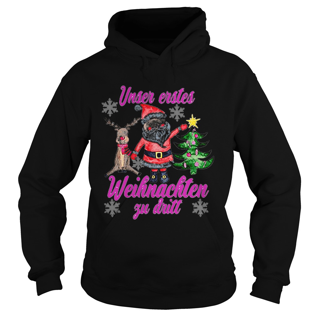 Santa Reindeer Unser Erstes Weihnachten Zu Dritt Christmas Hoodie