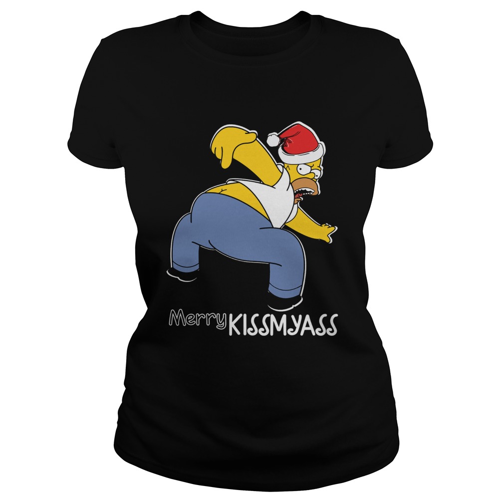 Santa Simpsons Merry Kissmyass Christmas Classic Ladies