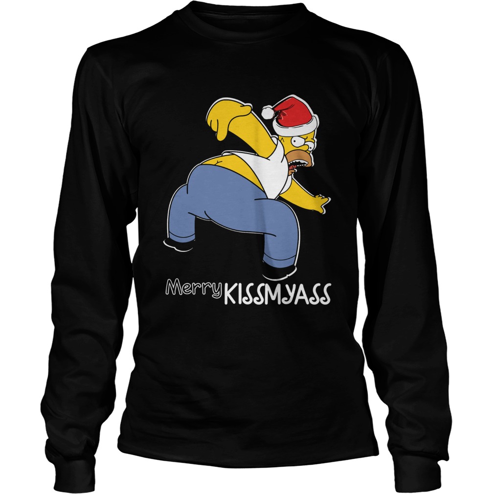 Santa Simpsons Merry Kissmyass Christmas LongSleeve