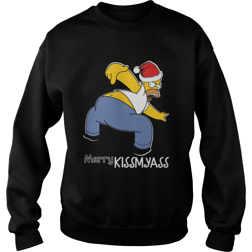 Santa Simpsons Merry Kissmyass Christmas Sweatshirt