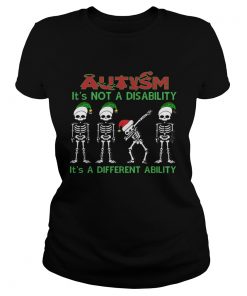 Santa Skeleton autism its not a disability its a different ability christmas  Classic Ladies