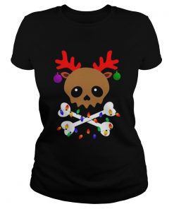 Santa Skull Reindeer light christmas  Classic Ladies