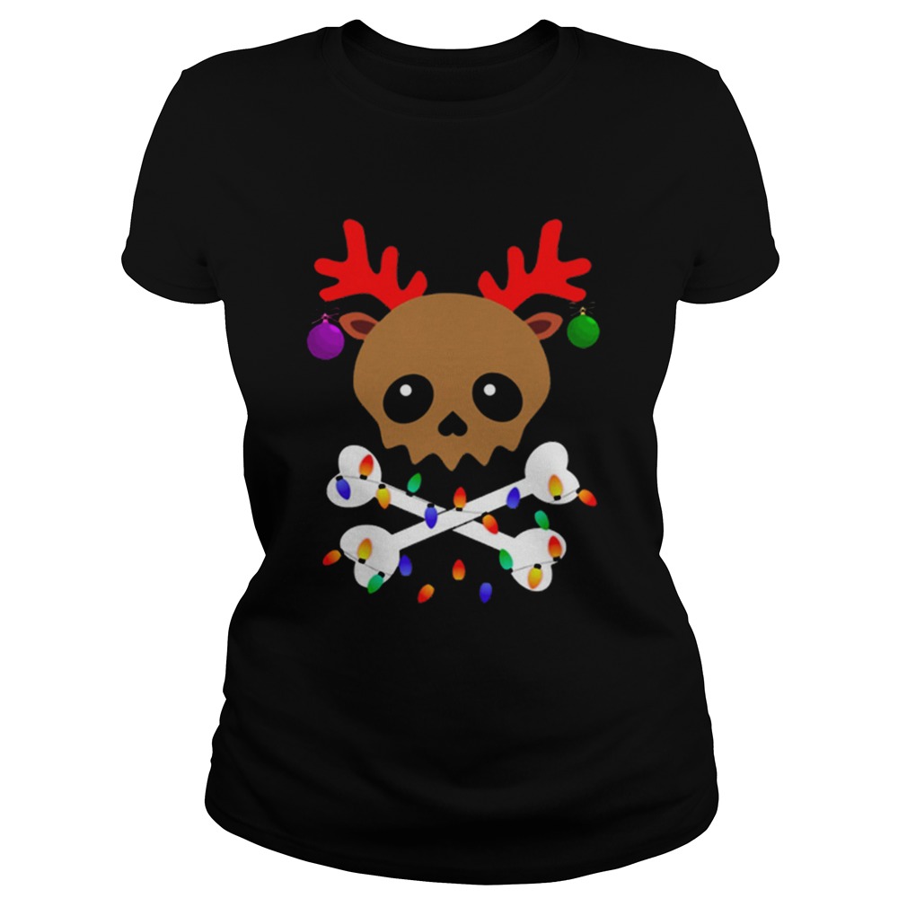 Santa Skull Reindeer light christmas Classic Ladies