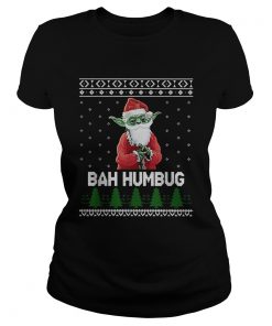 Santa Yoda Bah Humbug Christmas ugly  Classic Ladies