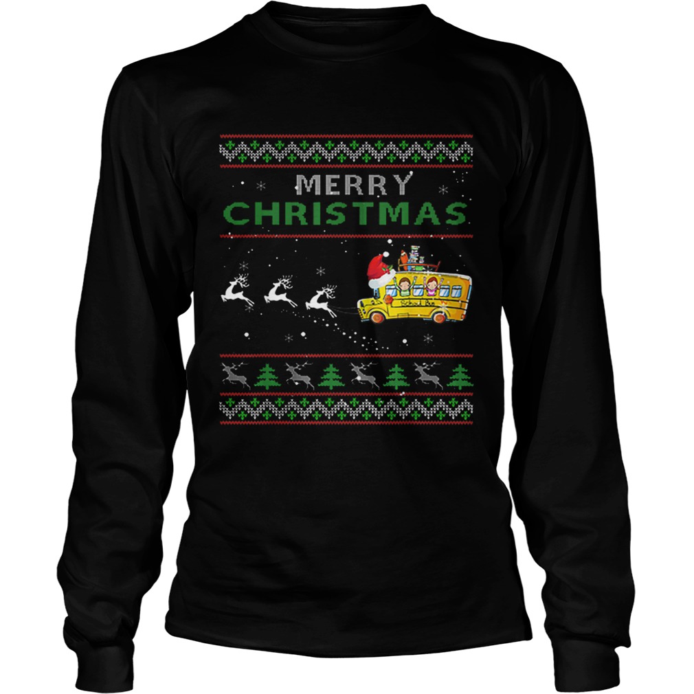 School Bus Driver Merry Christmas Ugly LongSleeve