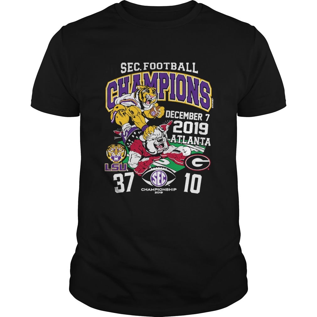 Sec Football Champions LSU Tigers Georgia Bulldogs Score December 7 2019 Atlanta shirt