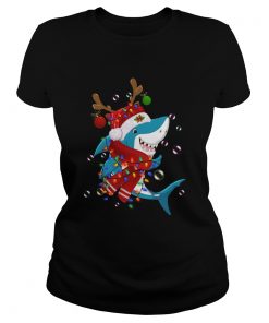 Shark Reindeer In Santa Hat Christmas  Classic Ladies