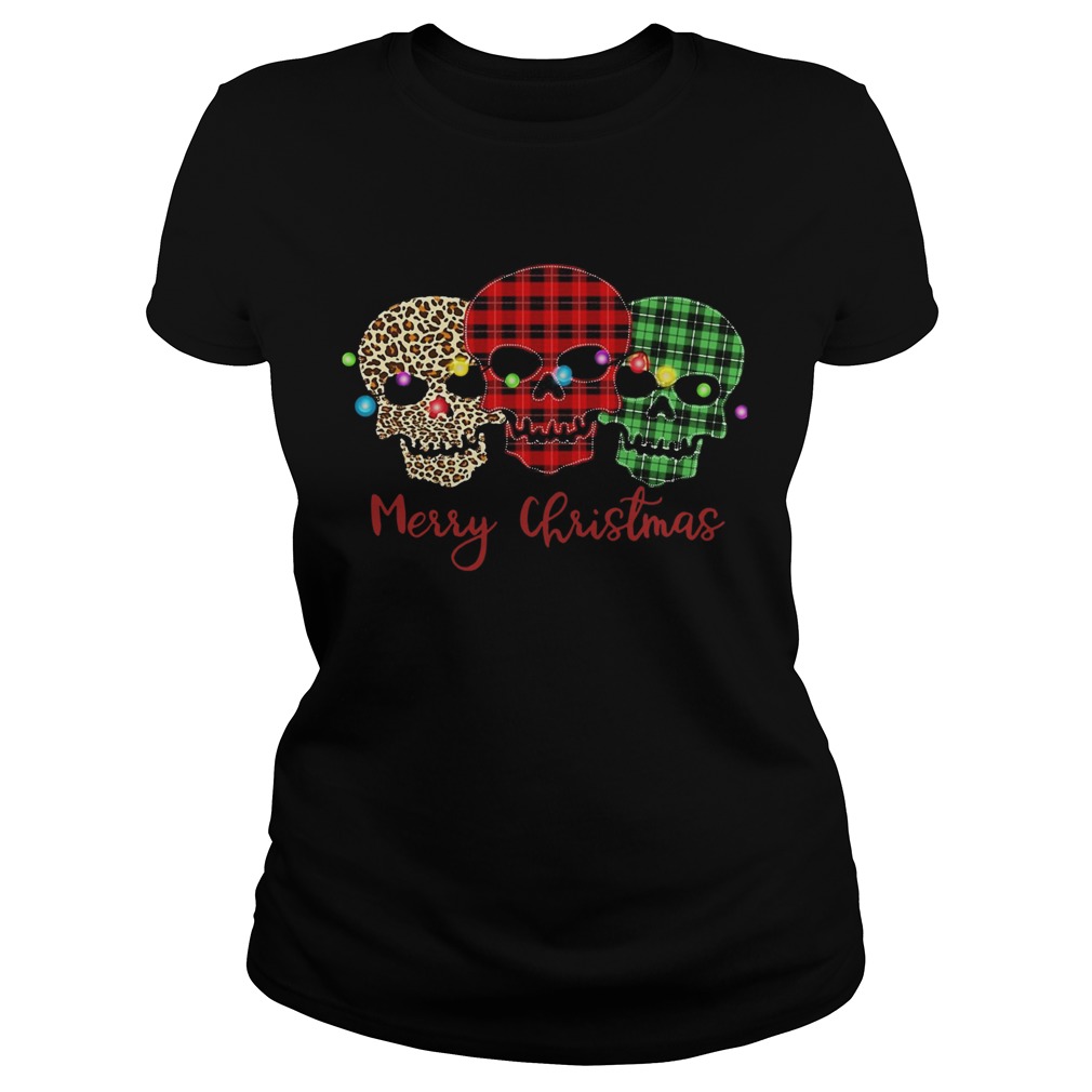 Skulls Leopard Plaid Printed Merry Christmas Classic Ladies