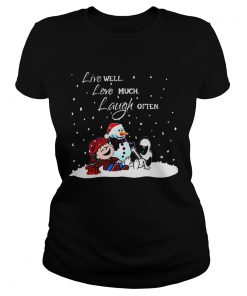 Snoopy Charlie Brown Live well love much laugh often Christmas  Classic Ladies