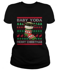 Socks Baby Yoda Merry Christmas Ugly Christmas  Classic Ladies