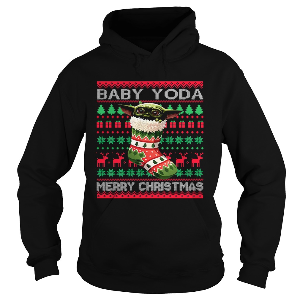 Socks Baby Yoda Merry Christmas Ugly Christmas Hoodie