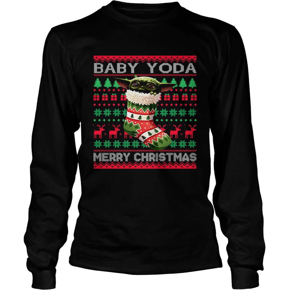 Socks Baby Yoda Merry Christmas Ugly Christmas LongSleeve