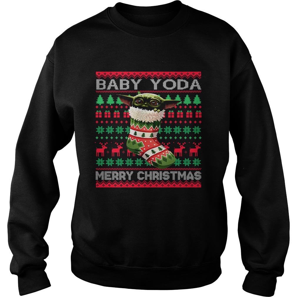 Socks Baby Yoda Merry Christmas Ugly Christmas Sweatshirt