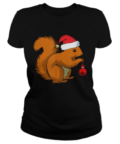 Squirrel Christmas Santa Hat Animal  Classic Ladies